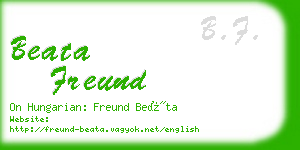 beata freund business card